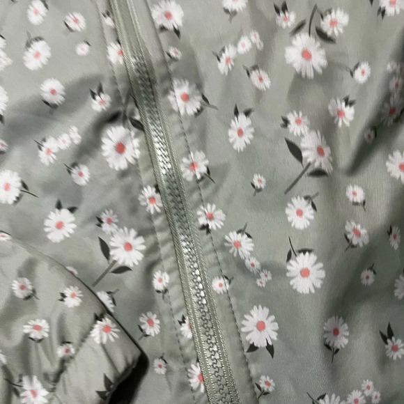 NWOT Sweet Stories fleece lined zip-up mint & Daisies hooded Jacket small 7/8 - Picture 3 of 8